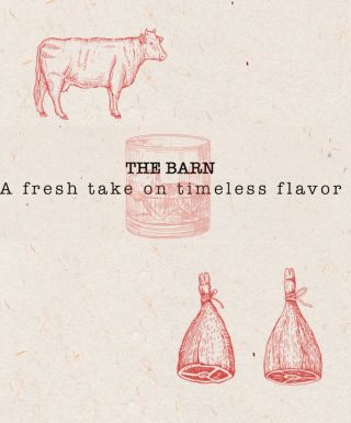 The barn logo with a cow