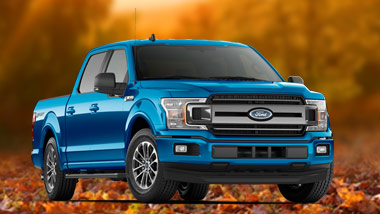 ford f150 with fall leaves