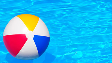 beach ball in the pool